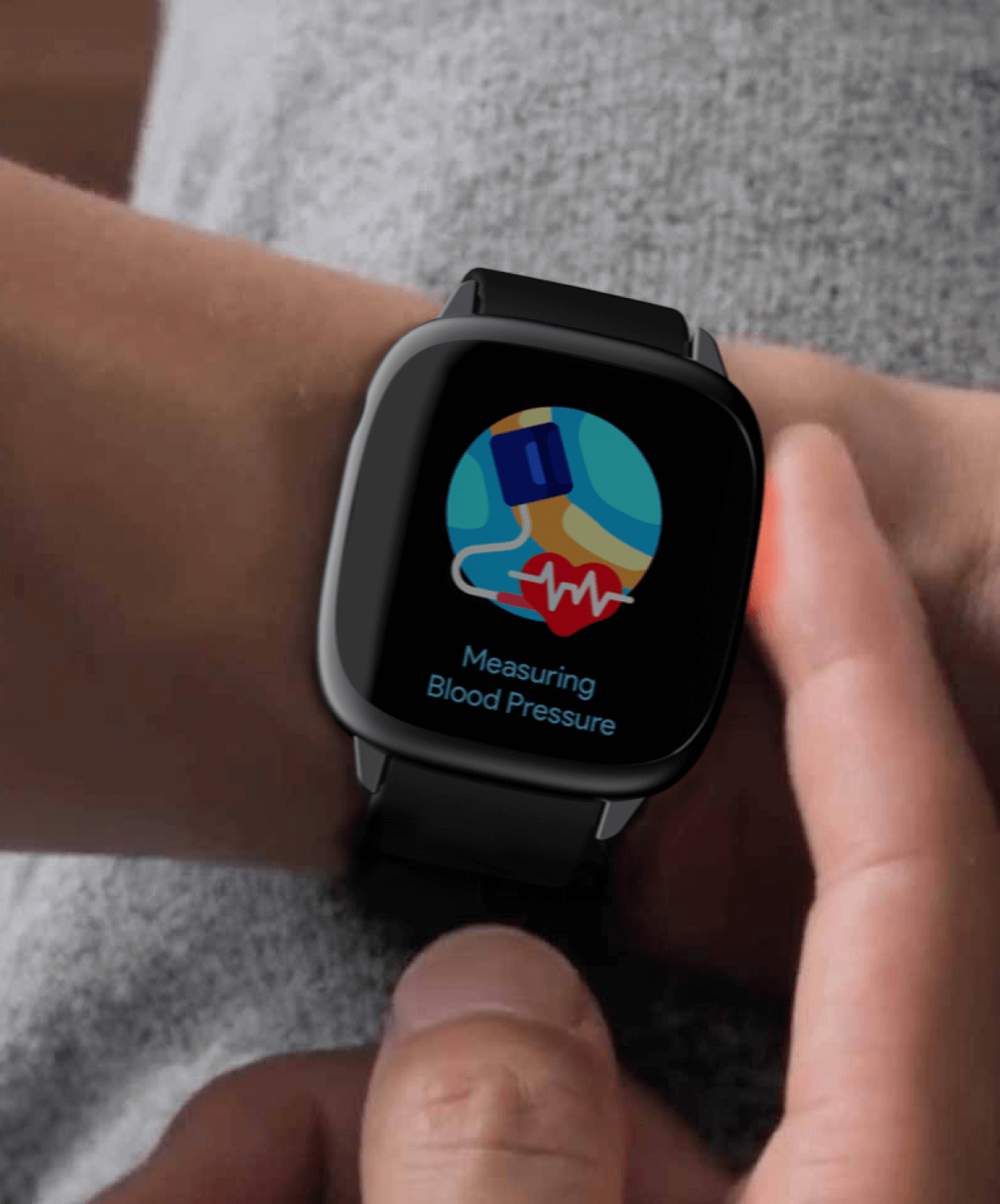 Ein watch screen during a sensor reading